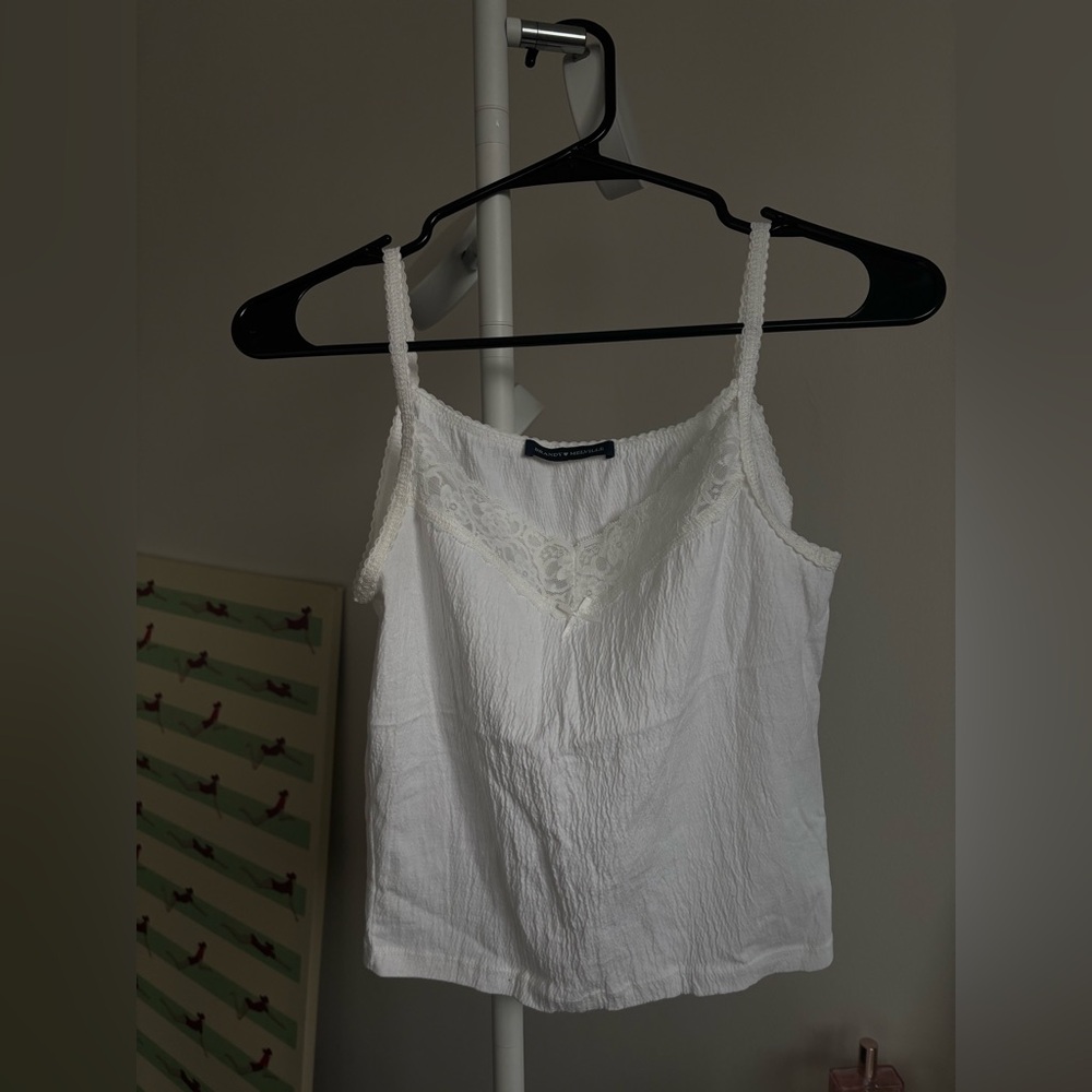 Brandy Melville White Lace Trim Camisole